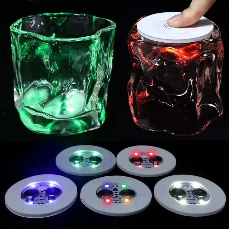 Sous-verres lumineux LED alimentés par batterie