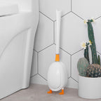 Brosse de toilette forme canard à poils doux à long manche