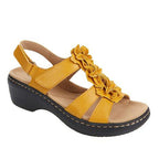 Floral wedge sandals