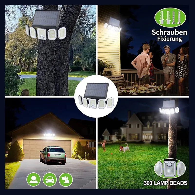 Applique murale à 300 LED Grand angle avec capteur de mouvement et télécommande