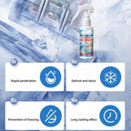 Spray Dégivrant Rapide pour Réfrigérateur et Congélateur – Élimine le Givre Facilement + Raclette OFFERTE