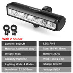 Feux AV/AR Vélo ULTRA Puissant LED 6000 Lumen