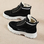Bottines à lacet en daim Femme - Intérieur fourrure