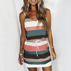 Rauyres Short Summer Dress, Thin Straps & Elastic