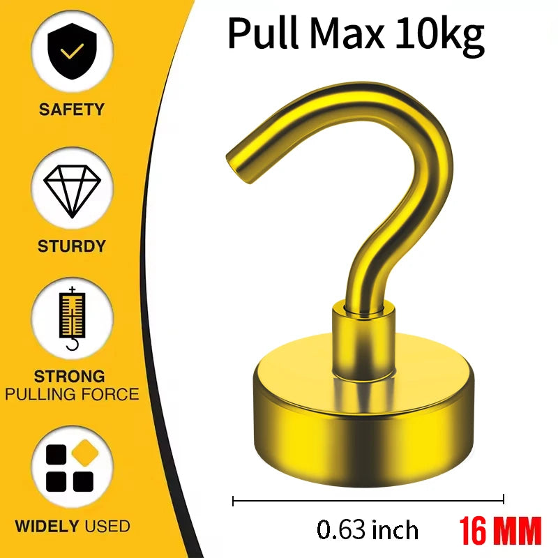 Lot de 6 Crochets Magnétiques Multifonctions - Support 10KG