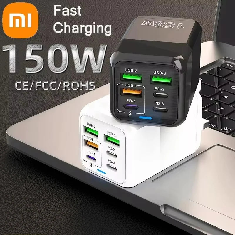 Chargeur Recharge EXPRESS 150W 6 en 1 - USB et USB C