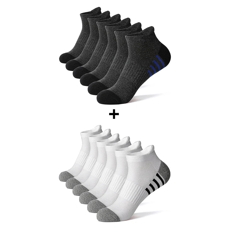 Lot de 12 Socquettes en Coton Respirant Mixte