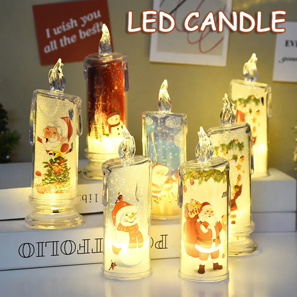 Lot de 4 Bougies LED de Noël - Lumière Chaude