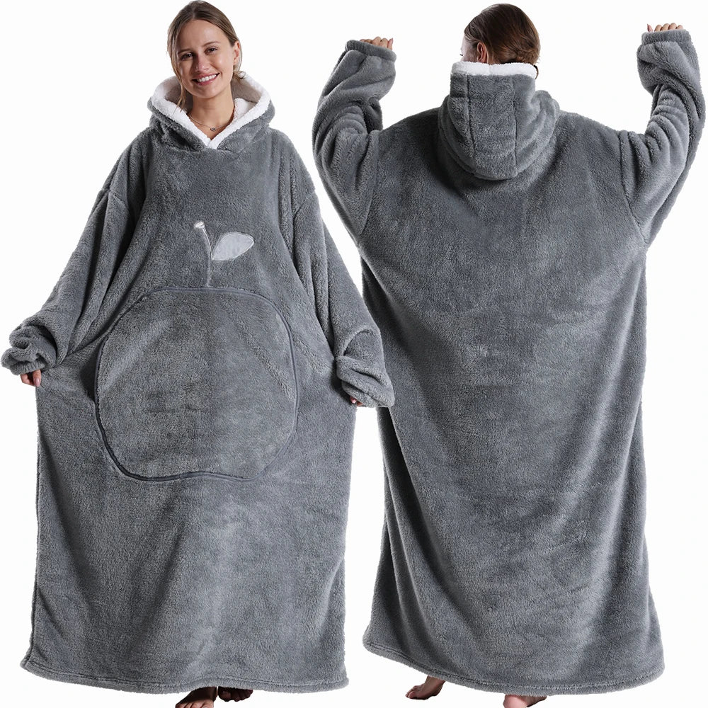 Sweat Plaid Chaud & Long à Capuche