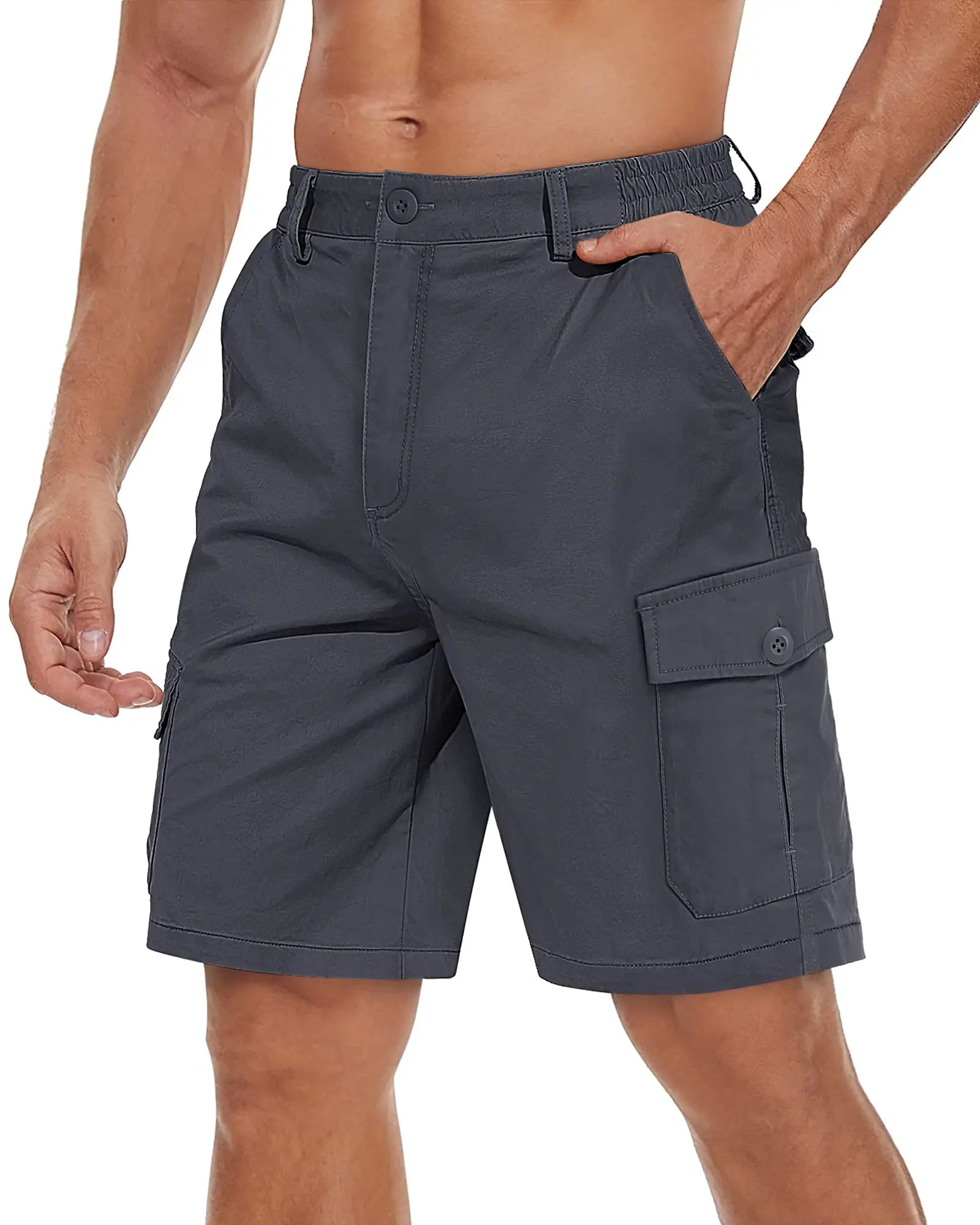 Short cargo para hombre, multibolsillos, cómodo, para verano