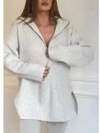 Pull Côtelé Long avec Col Camioneur Zippé