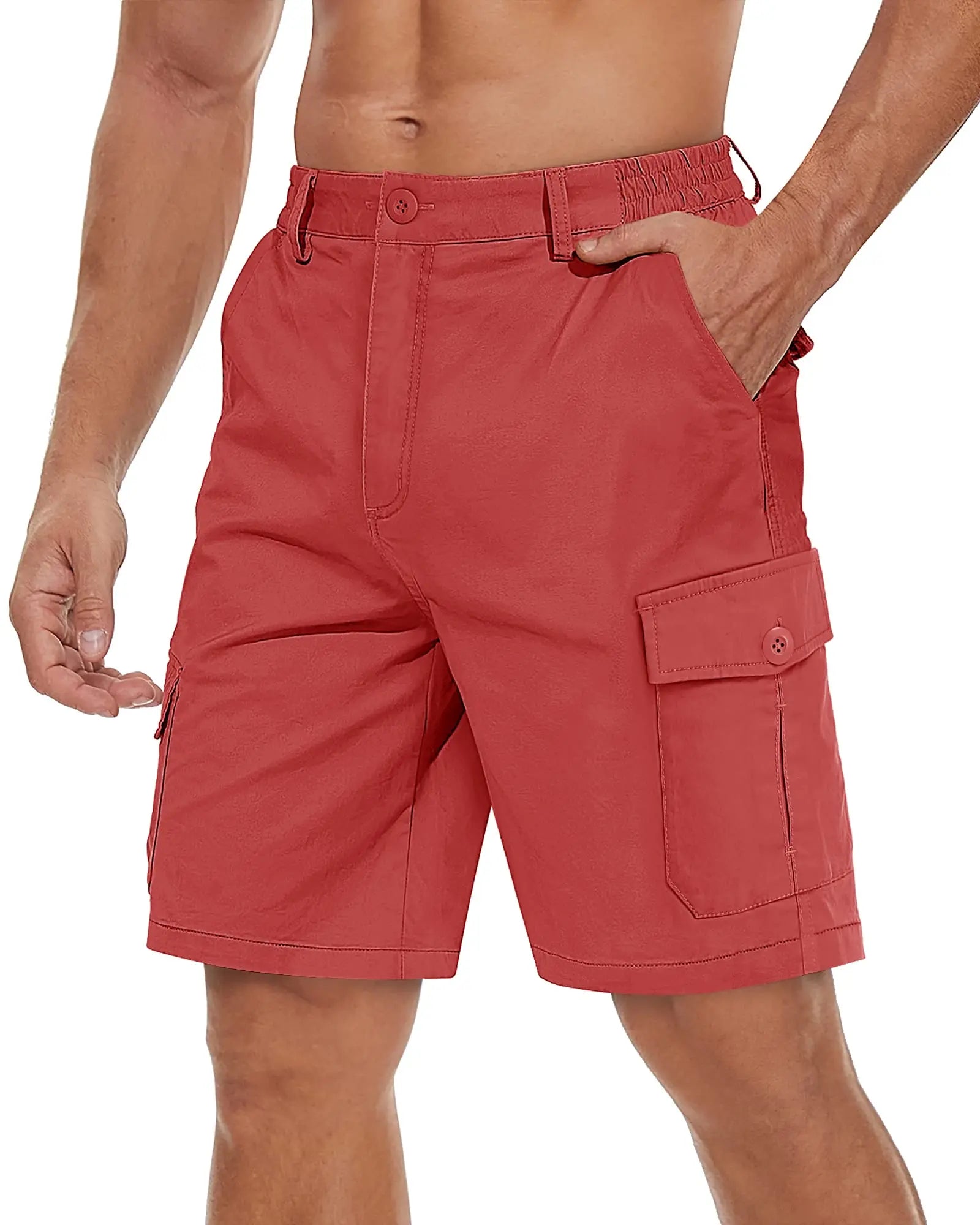Short cargo para hombre, multibolsillos, cómodo, para verano