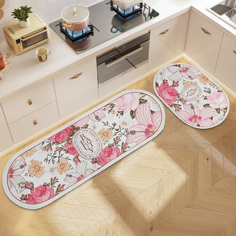 BOTANIC - Tapis de cuisine floral antidérapant