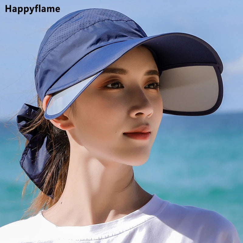 Casquette de baseball respirantes à visières latérales rétractables pour femme