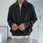 Pull Zip à Revers en Tricot pour Homme