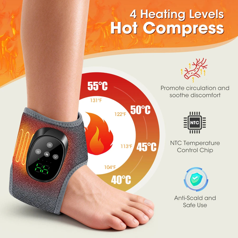 Masseur Électrique Pieds & Chevilles Sans Fil – Chauffant avec Vibrations