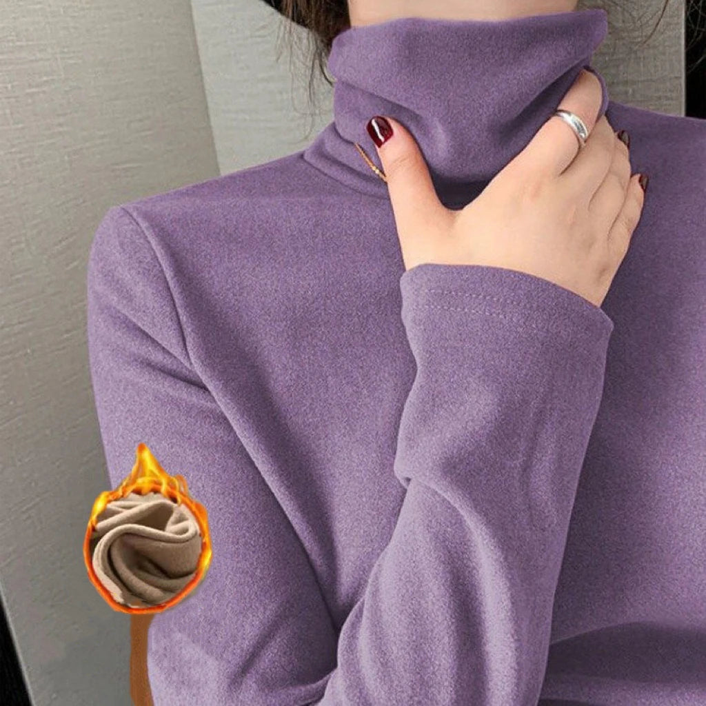 Col Roulé Thermique avec Doublure Polaire - Femme