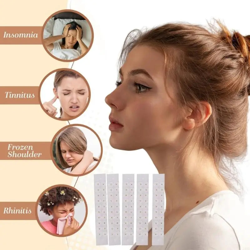 Lot de 100 Patchs Adhésifs d'Acupuncture pour Oreilles - Multiples Bienfaits