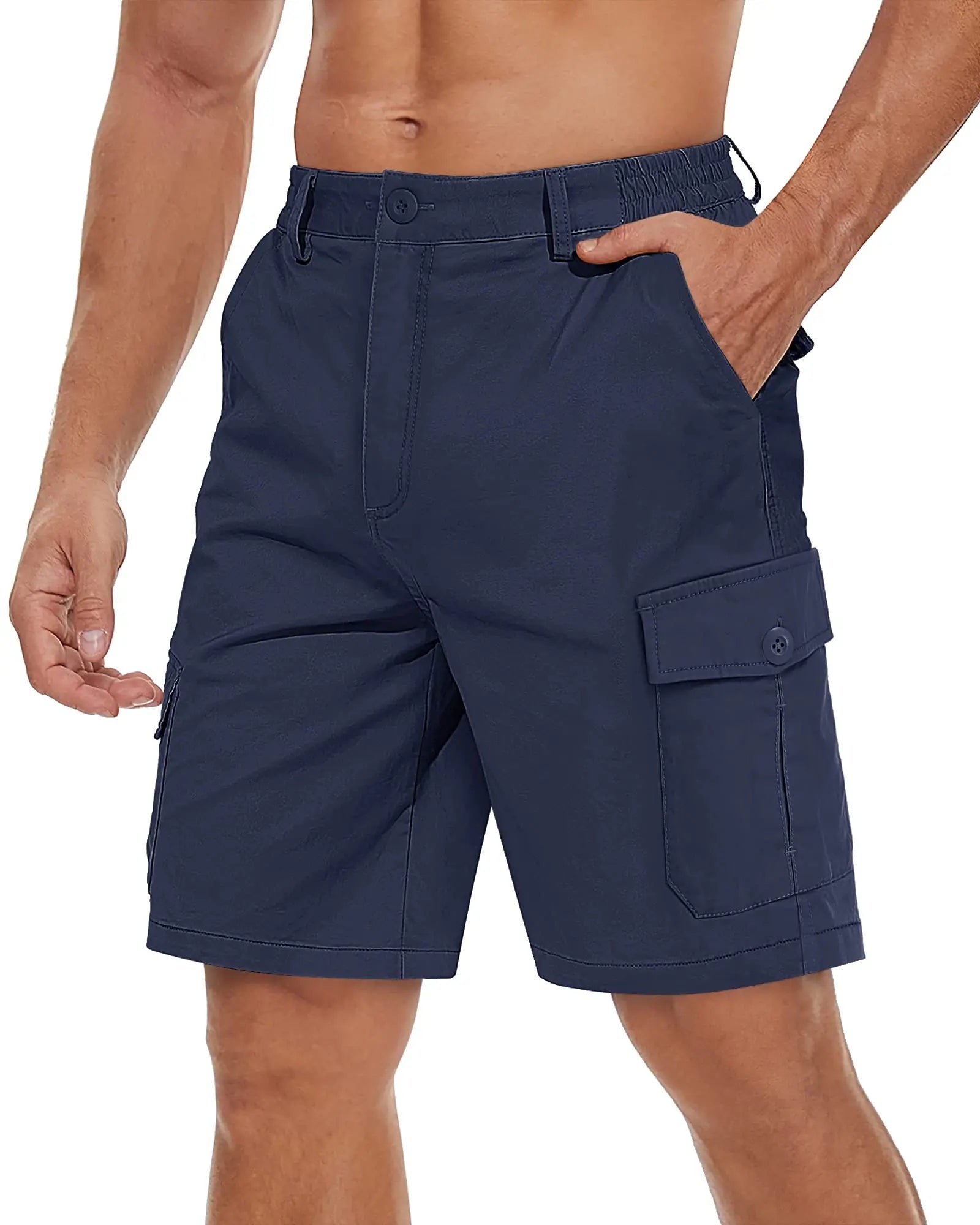 Short cargo para hombre, multibolsillos, cómodo, para verano