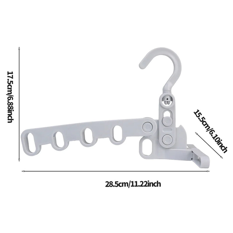 2x Support à Vêtements Compact – 5 Accroches Rétractables + 1 OFFERT