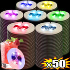 Sous-verres lumineux LED alimentés par batterie