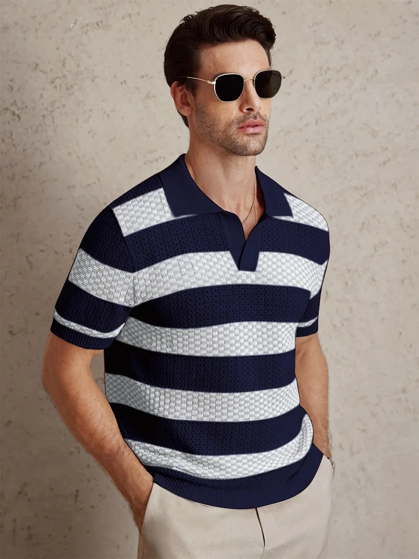 Polo Été Texturé en Maille Fine Confort Premium - Homme