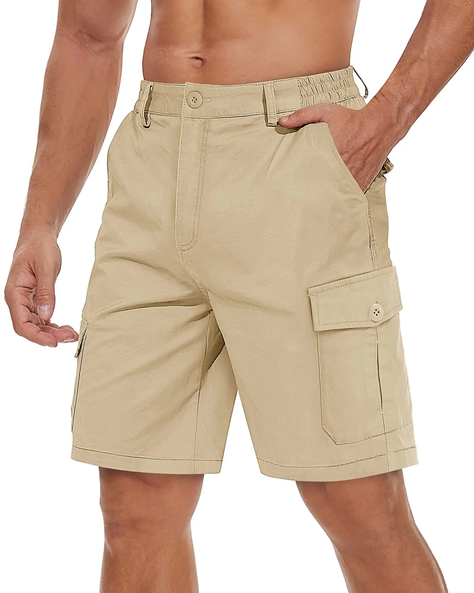 Short cargo para hombre, multibolsillos, cómodo, para verano