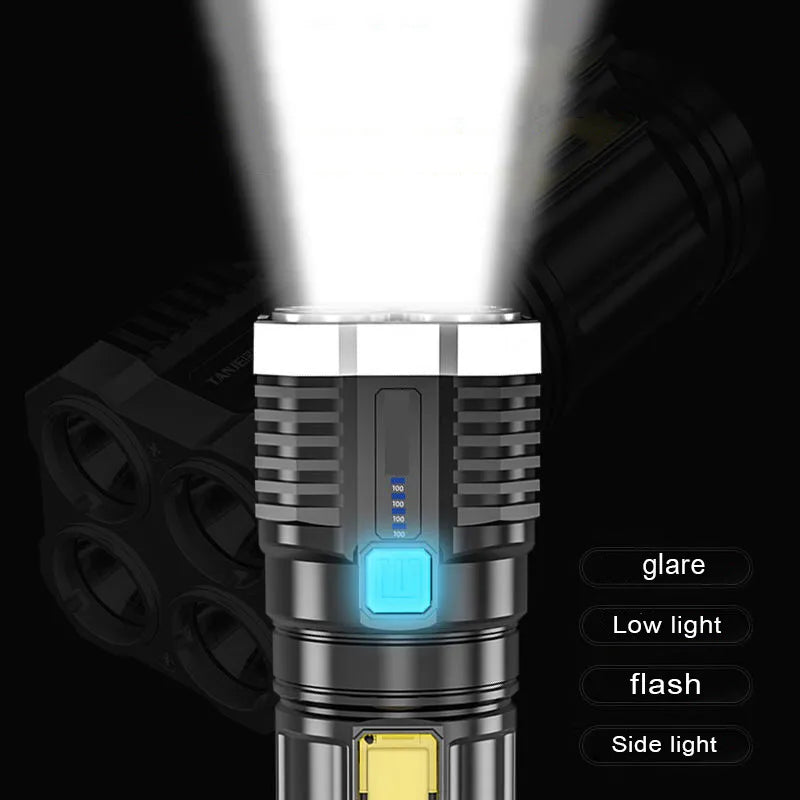 Lampe torche 4 LED ULTRA puissantes COB