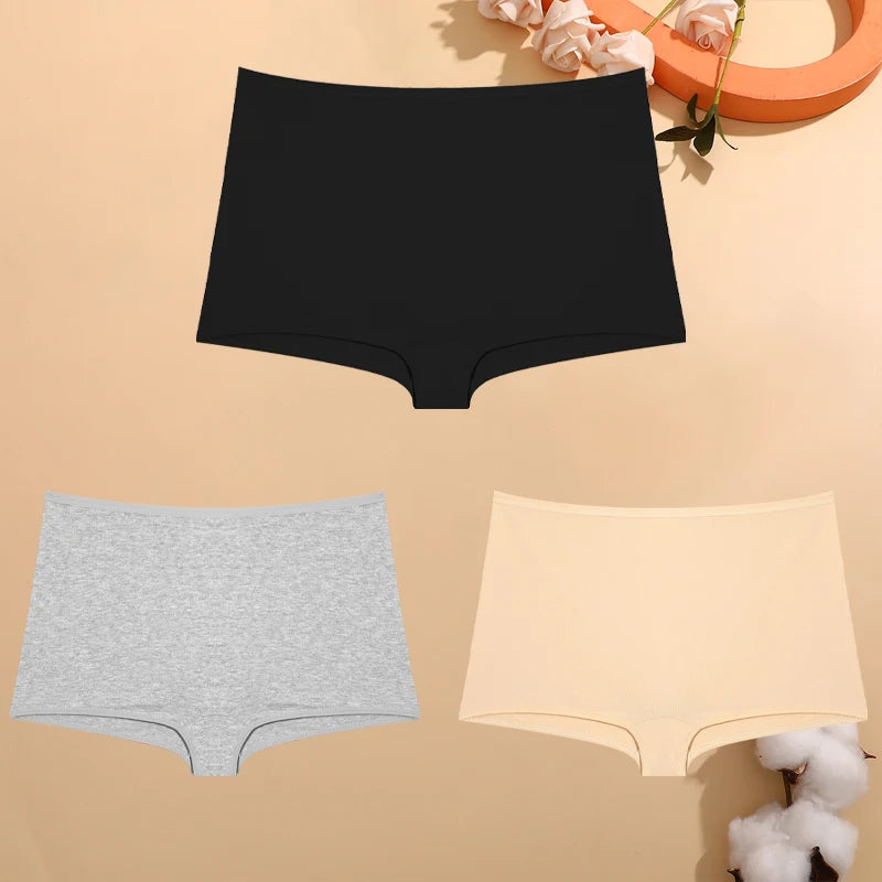 Lot de 3 Shortys Femme en Coton – Culottes Taille Basse Respirantes, Confortables & Extensibles