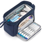 Trousse Scolaire en Toile – Grande Capacité, Double Compartiment – Rangement Stylos & Fournitures