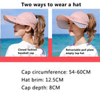 Casquette de baseball respirantes à visières latérales rétractables pour femme