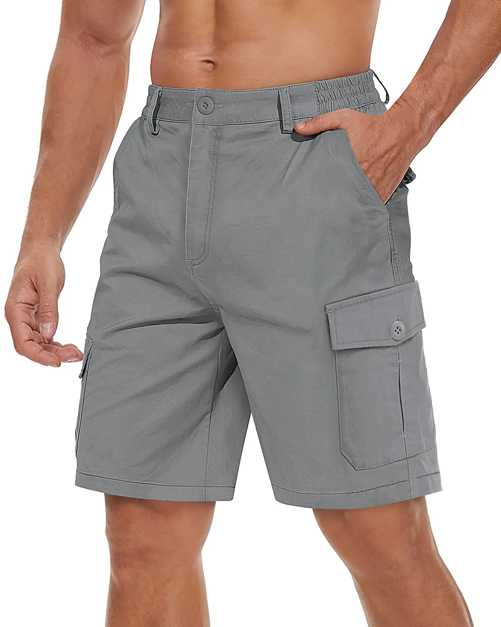 Short cargo para hombre, multibolsillos, cómodo, para verano