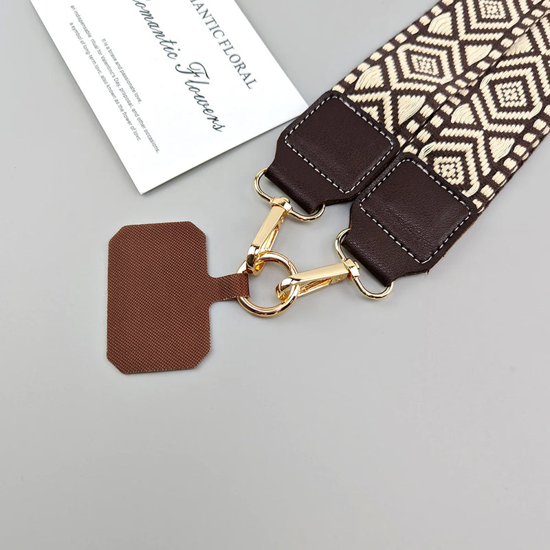 Bandoulière Téléphone Réglable avec Pochette Pratique