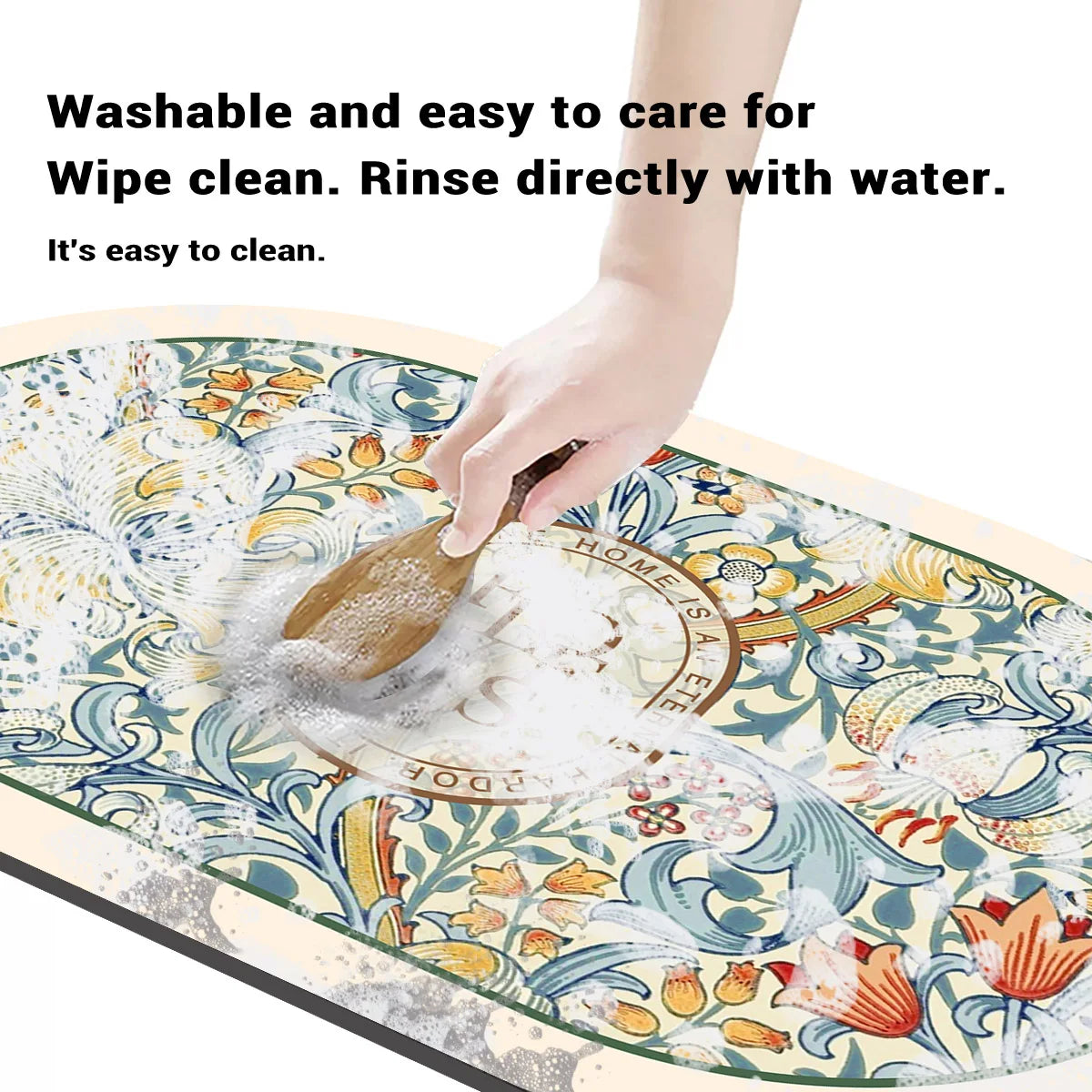 Tapis de Bain Antidérapant à Séchage Ultra-Rapide - Design Floral Élégant