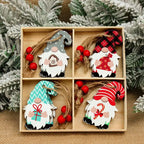 Lot de 12 Suspensions en bois vintage de Noel