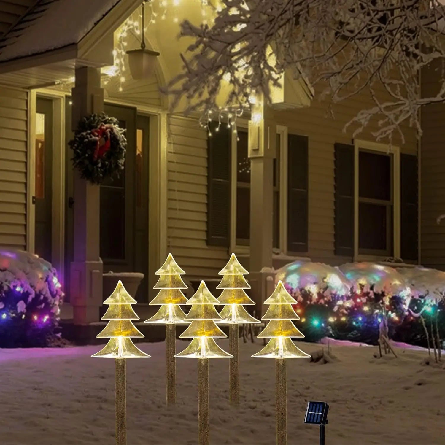 Lot de 5 éclairages de Noël Solaires lumière chaude