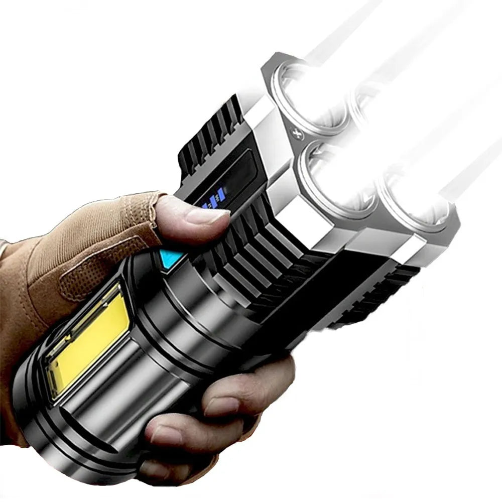 Lampe torche 4 LED ULTRA puissantes COB