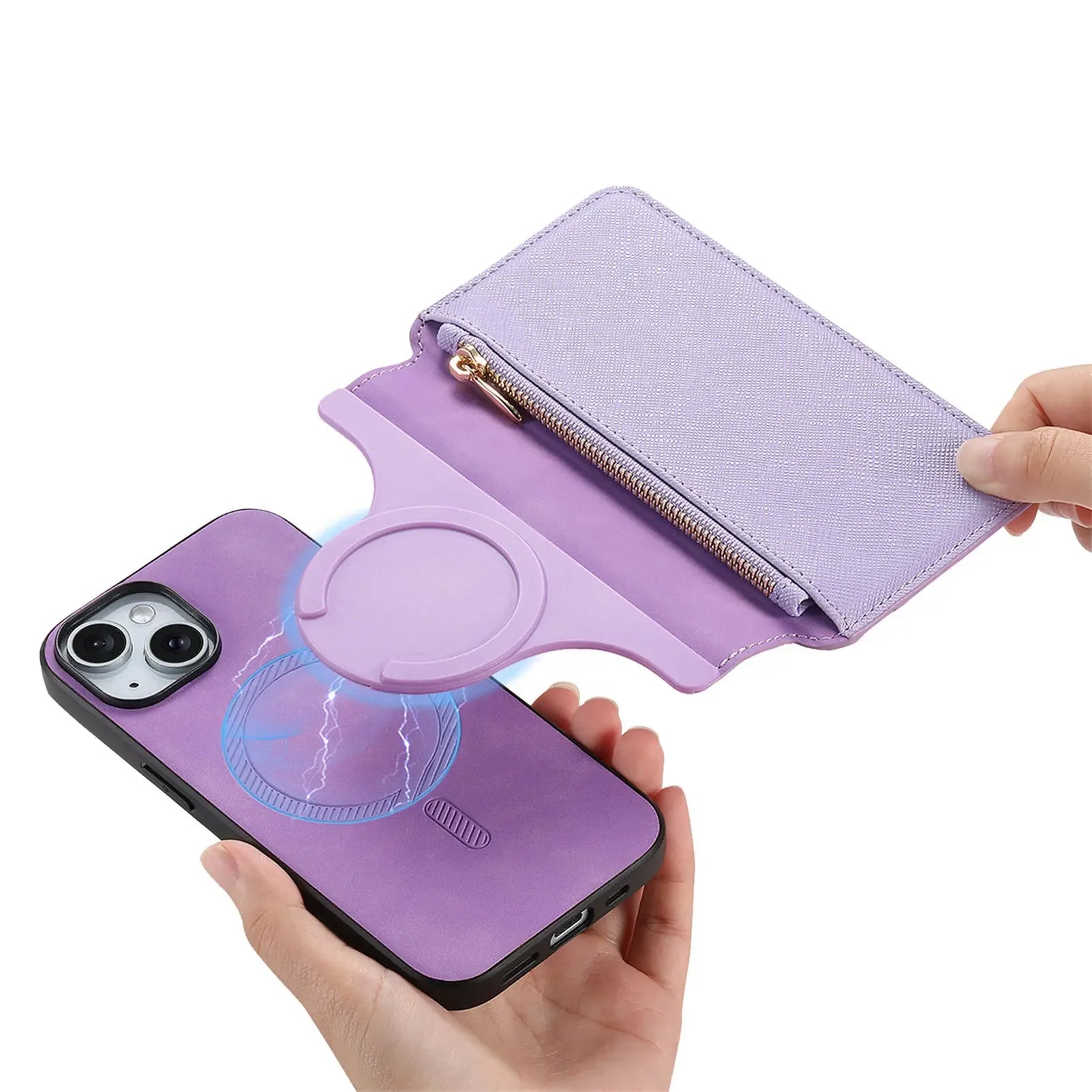 Coque de Téléphone Magnétique 2 en 1 Porte-feuille multifonctionnelle