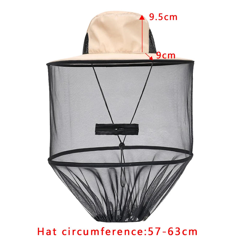 Chapeau anti-moustique pliable unisexe avec filet