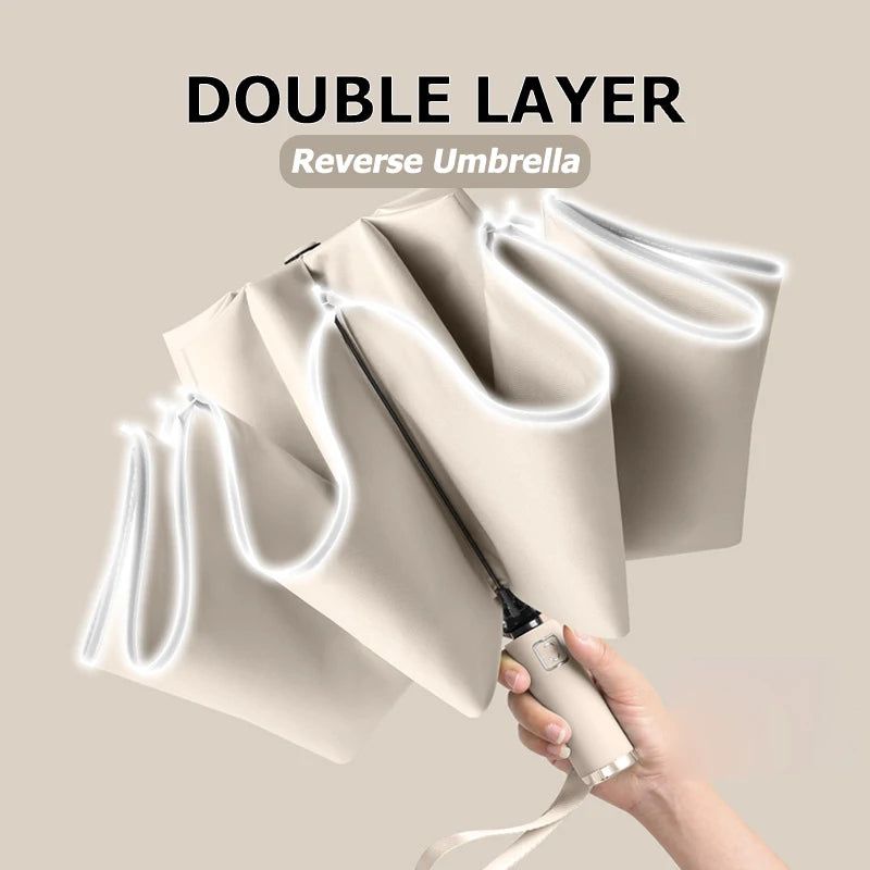Parapluie inversé à double couche automatique