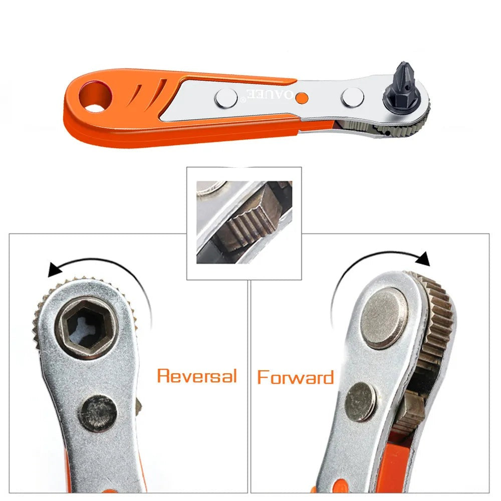 Mini Clé à ciquet multifonctionnelle + 10 embouts  tournevis OFFERTS