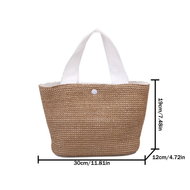 Mini Sac Fourre-tout d'été en Paille