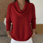 Pull Femme en Tricot à Col Bénitier & Manches Longues 12 Couleurs Unie - Idéal Automne/Hiver