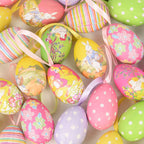 Lot de 12 Oeufs de Pâques Décoratifs à Suspendre