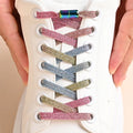 Lacets de chaussures élastiques sans laçage à paillettes