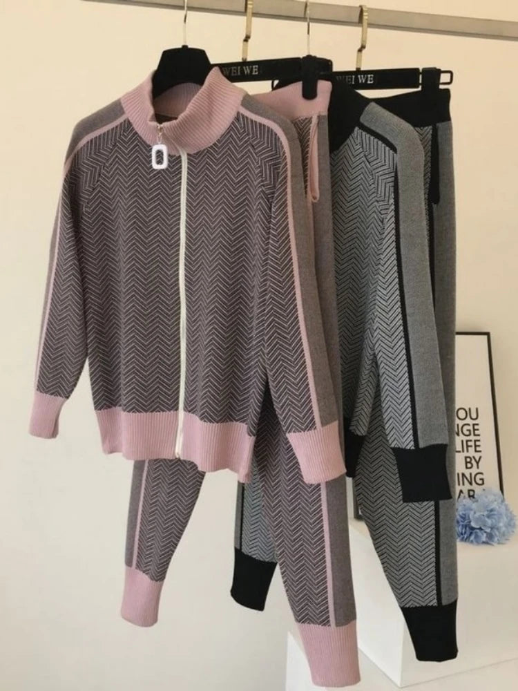 Ensemble de Jogging Casual & Chic à motif géométrique