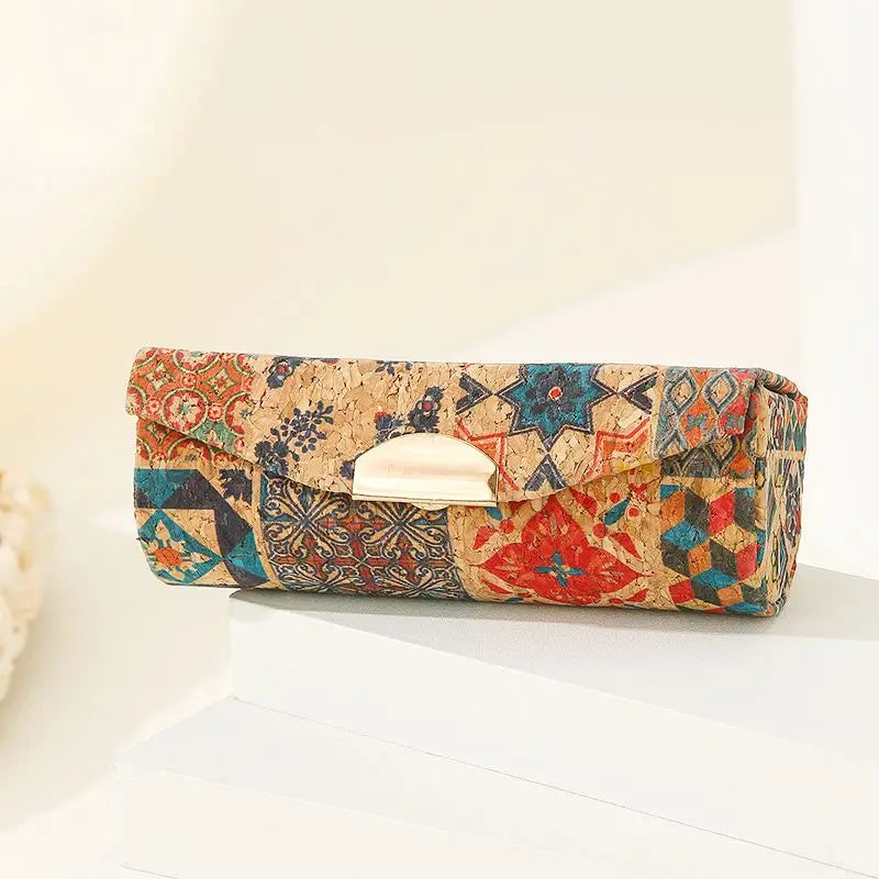 Boîte en Liège de Voyage à Motifs - Bijoux, Lunettes, Maquillage...