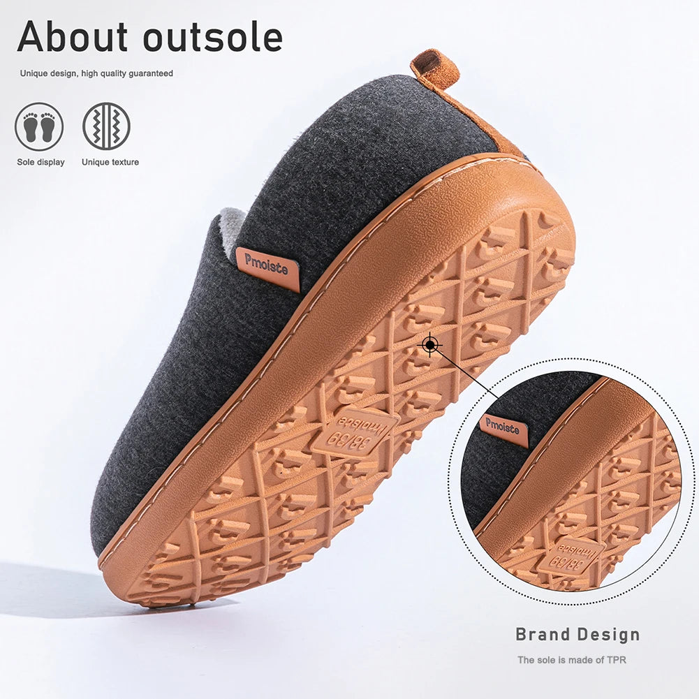 Pantoufles Chaudes Mixte à Mémoire de Forme – Semelle TPR Souple et Confortable pour l’Hiver
