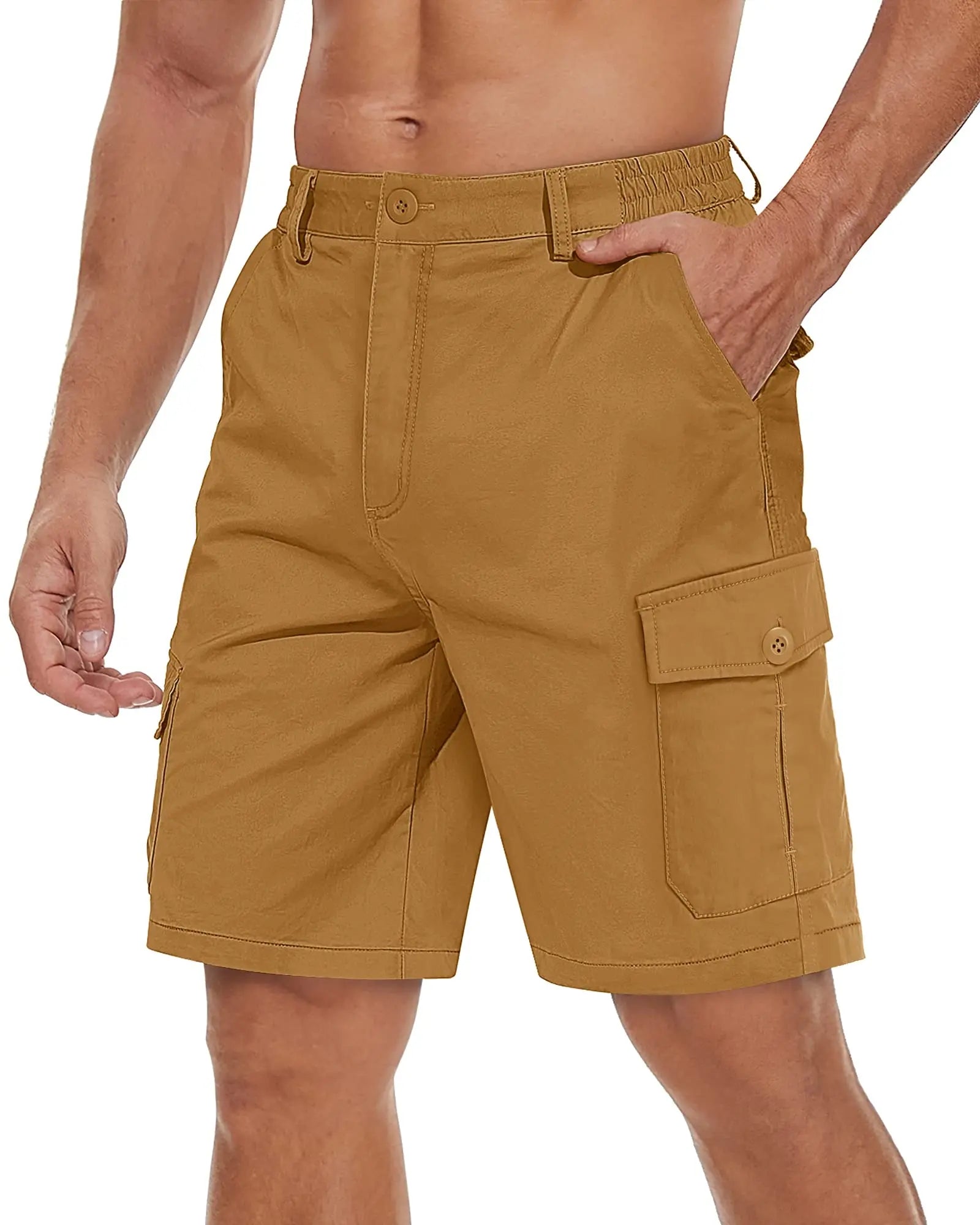 Short cargo para hombre, multibolsillos, cómodo, para verano