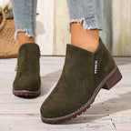 Bottines Femme à Talon Épais et Plateforme – Fermeture Éclair Latérale, Confortables et Élégantes – Automne/Hiver